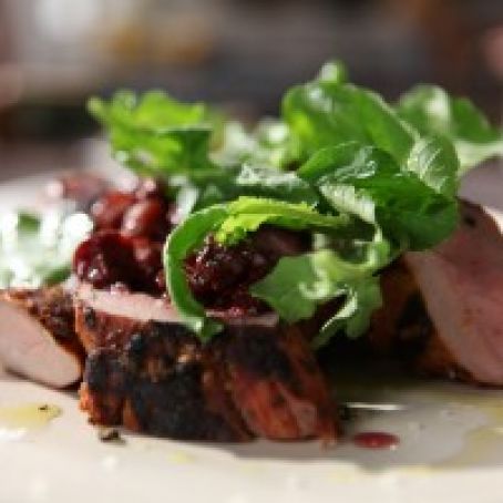 Grilled Pork Tenderloin with Mustard Fruit