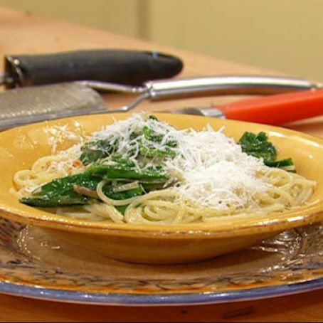 Lemon Spaghetti with Ramps or Leeks
