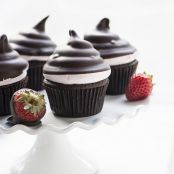 Chocolate Dipped Strawberry Hi Hat Cupcakes (Gluten Free)