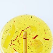 Saffron-Pear Lollipops