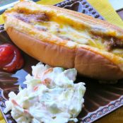 Fork and Knife Baked Chili Cheese Dogs