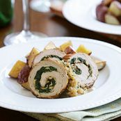 Spinach & Mushroom-Stuffed Pork Tenderloin with Sherry Cream Sauce