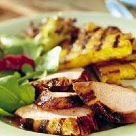 Grilled Teriyaki Pork Tenderloin and Pineapple