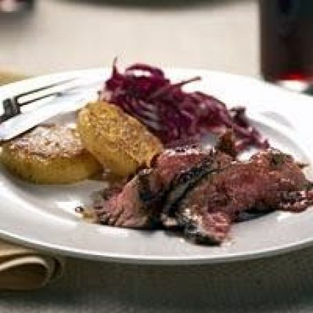 Chili-Rubbed Flank Steak With Cabbage Salad