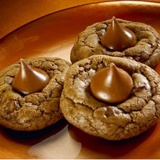 Chocolate Thumbprint Kiss Cookies