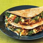 Chicken, Mustard Greens, and Gruyère Quesadillas