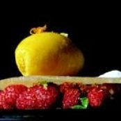 Woodland Strawberries with Pepper and Vinegar, Mango, Orange and Ginger Sorbet