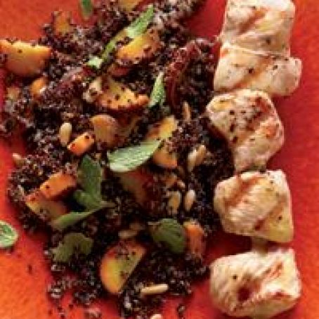 Warm Quinoa Salad with Carrots and Grilled Chicken