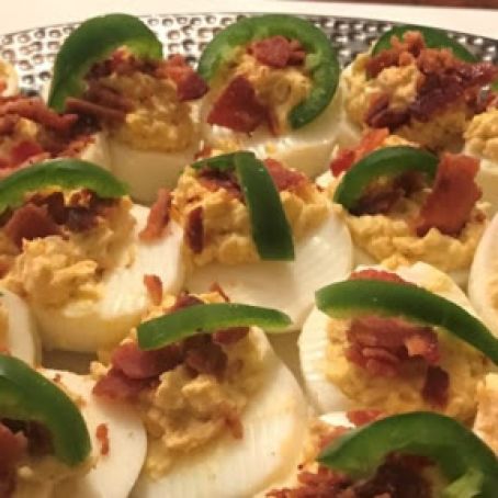Jalapeno Bacon Cheddar Deviled Eggs