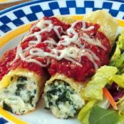 Manicotti with Spinach Cheese Stuffing