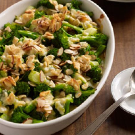 Broccoli and Cheddar Casserole with Leeks