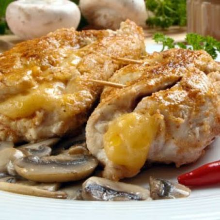 STUFFED CHICKEN BREASTS w/MUSHROOMS