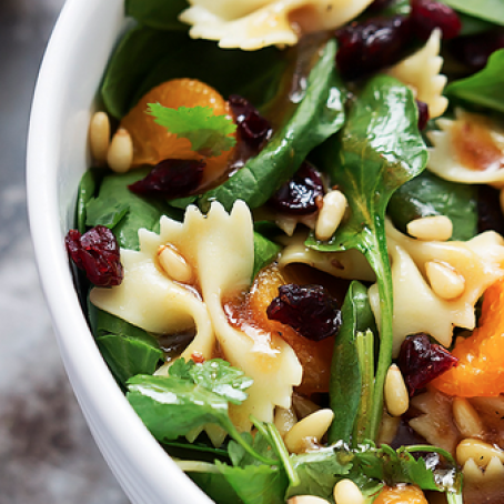 MANDARIN PASTA SPINACH SALAD WITH TERIYAKI DRESSING