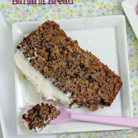 Carrot Cake Banana Bread with Cream Cheese Frosting