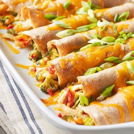 Cheesy Chicken Broccoli Crepe Bake