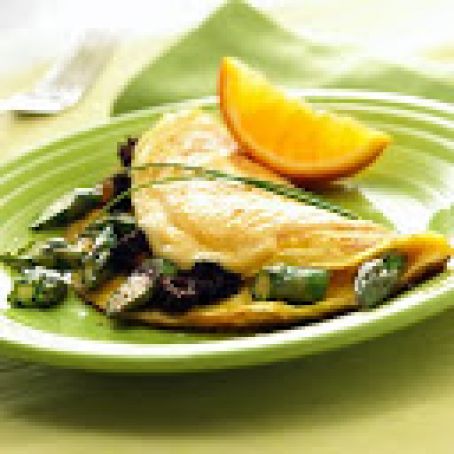Gouda, Asparagus And Mushroom Omelet