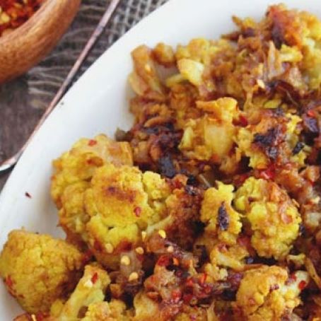 Pan Fried Cauliflower w/ Yogurt and Soy