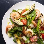 Grilled Watermelon, Avocado, and Shrimp Salad