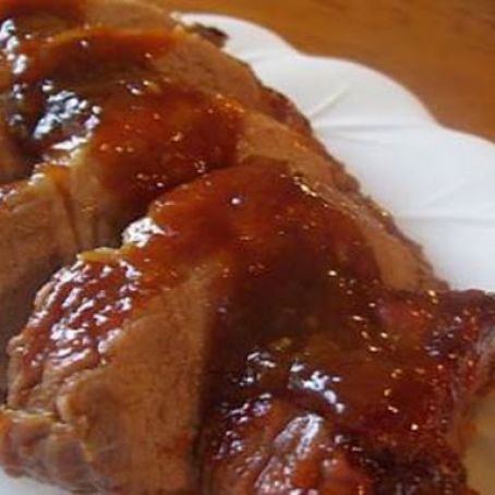 Pork Roast With Peach Luau Sauce