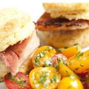 Biscuits with Ham and Tomatoe Salad