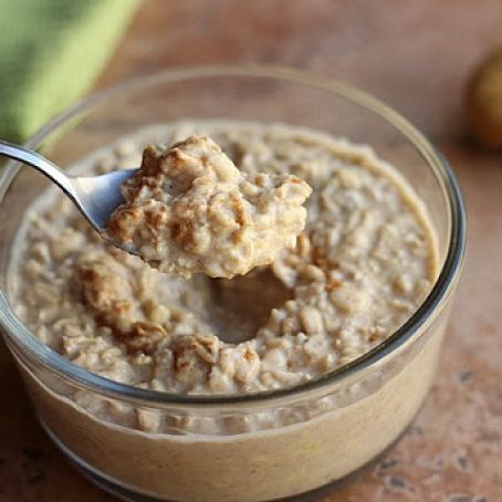 Oatmeal - peanutbutter oatmeal with a Fork