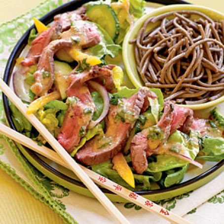 Ginger Beef Salad with Miso Vinaigrette