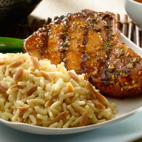 Asian Style Pork Chops With Rice Pilaf