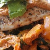 Roasted Garlic Red Pepper Pesto Tilapia