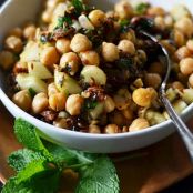 Warm Chickpea Salad with Cumin & Garlic