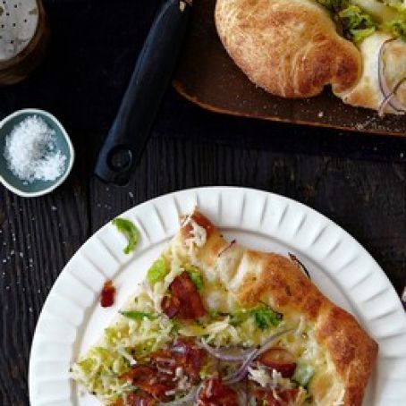 Brussels Sprout Pizza With Robiola, Bacon and Red Onion