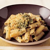 rigatoni with roasted  eggplant purée rigatoni con crema di melanzane