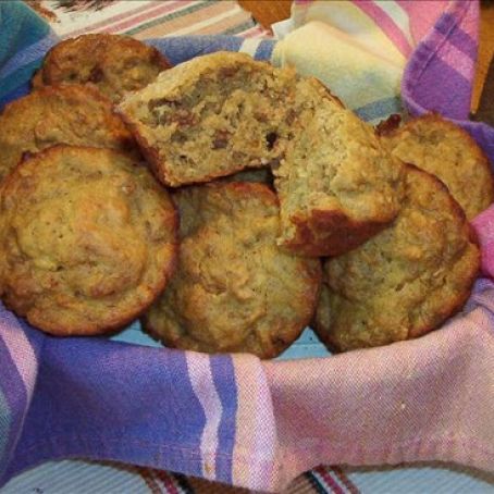 Banana Orange Bran Muffins with Pecans and Raisins