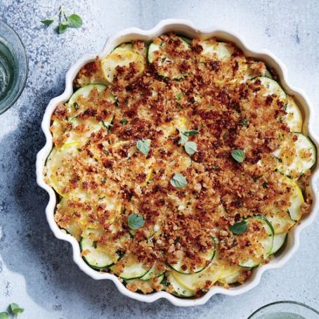 Quick Summer Squash & Bell Pepper Gratin