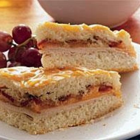 Baked Turkey, Cheddar and Bacon Sandwich