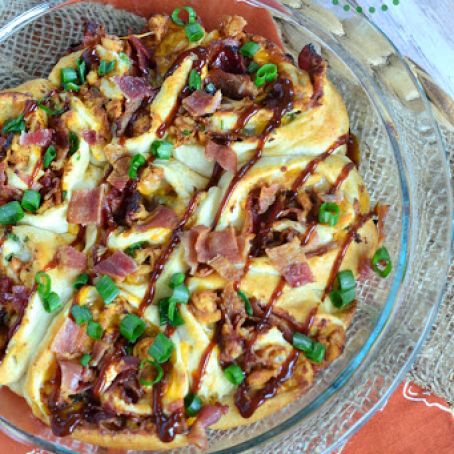 Cheesy BBQ Chicken Bacon Pinwheels