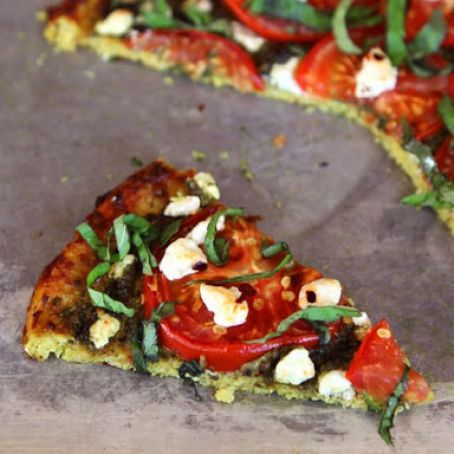 Tomato Pesto Tart with Cauliflower Crust