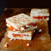Melty Feta and Roasted Red Pepper Sandwiches
