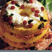 Creamy Raspberry-Filled Angel Cake