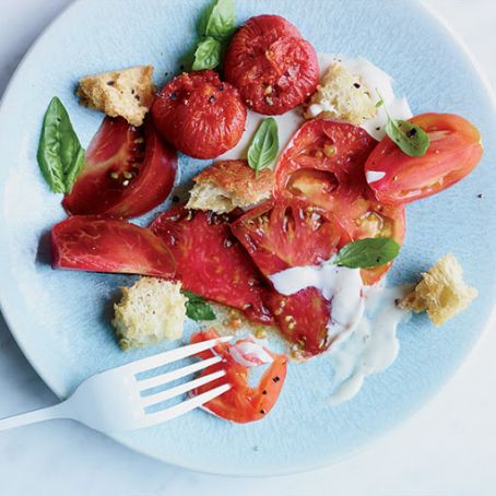 Tomato Salad with Camembert Fondue