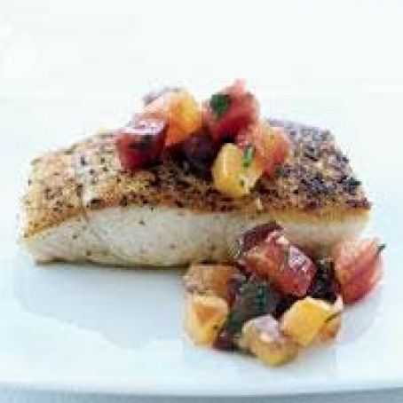 Pan-Seared Halibut with Tomato Vinaigrette