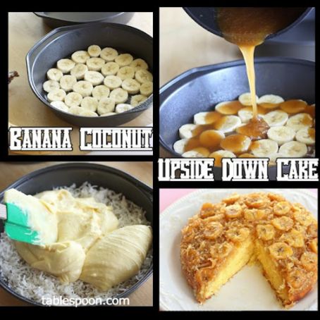 Banana Coconut Upside Down Cake