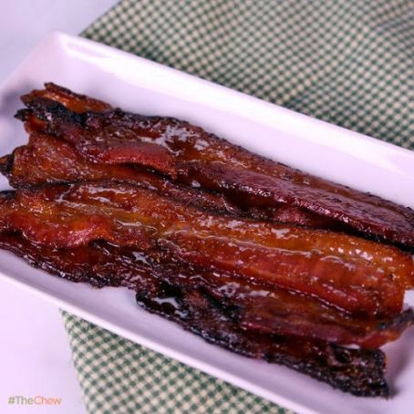 Maple syrup and Dijon mustard glazed bacon
