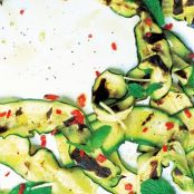 courgette salad with mint, garlic, red chilli, lemon and extra virgin olive oil