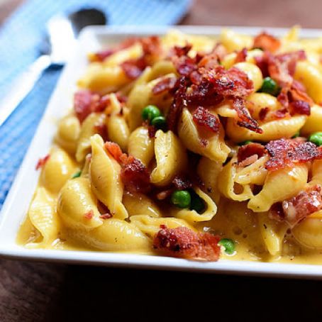 Shells & Cheese (with Bacon & Peas)