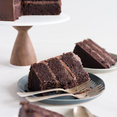 One Bowl Devil's Food Layer Cake with Milk Chocolate Frosting