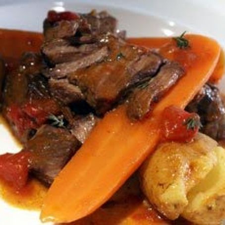 Slow-Cooked Beef with Red Wine
