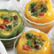 Broccoli Quiche in Colorful Peppers