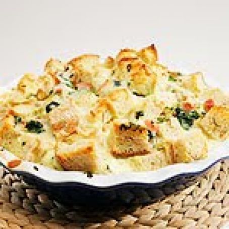 Spinach, Ham and Cheese Strata
