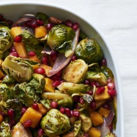 Brussels Sprouts with Butternut Squash & Pomegranate Seeds