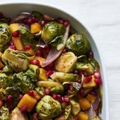 Brussels Sprouts with Butternut Squash & Pomegranate Seeds